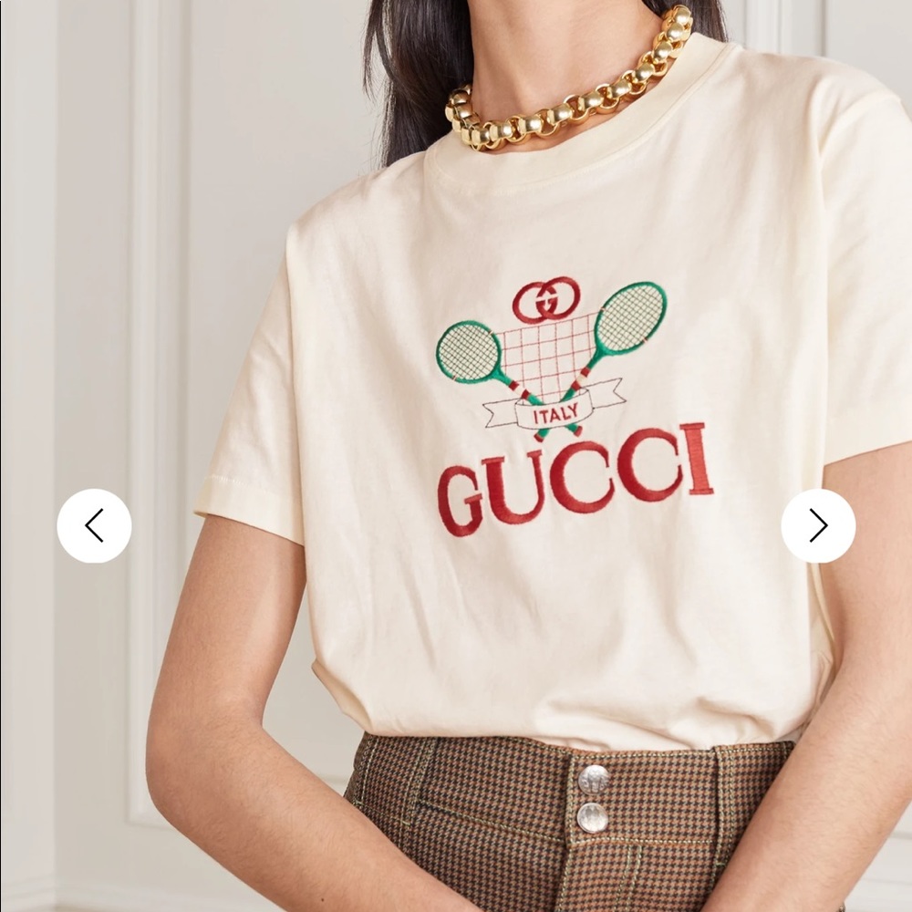 Gucci embroidered cotton jersey t-shirt